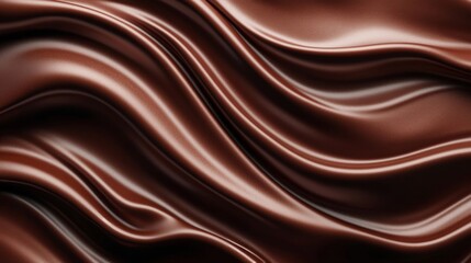 Wall Mural - A long, flowing piece of brown fabric with a chocolate pattern