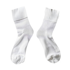 Mockup template for two white socks without background
