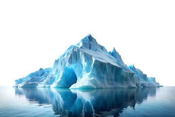 Iceberg with lake isolated on transparent background