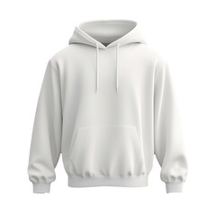 Wall Mural - White hoodie or sweatshirt mockup template without background. Front side