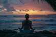 © song - Back View of a Woman Practicing Yoga at Sunset on the Beach