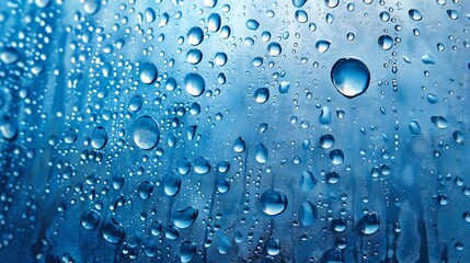 Aufkleber - Water drops on the window natural background closeup of photo : Generative AI