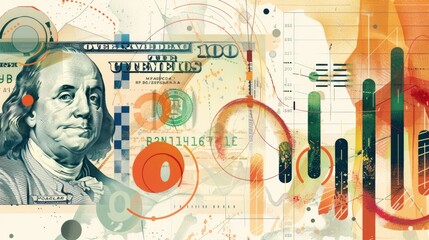 Wall Mural - Business concept. Financial report and U.S. dollar bills on the table