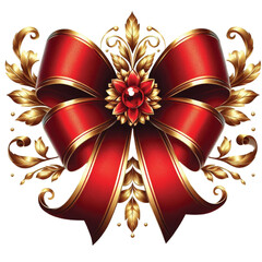 A red and gold ribbon vector 