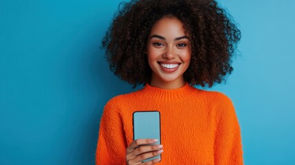 Wall Mural - The woman with smartphone