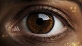 Fototapeta  - A closeup shot of women brown eye iris | A shot of brown eye