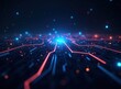© Vitalii - Tech background featuring a glowing network design. Modern backdrop design for banners and posters. Generative AI