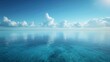 © Generative AI - A minimalistic landscape photo view of river or ocean with blue sky Horizontal landscape of realistic of beach with blue Perfect ocean surface Tranquility calm concept Nature concept : Generative AI