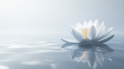 Wall Mural - White Water Lily in Tranquil Waters