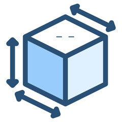 Sticker - 3d cube scale icon