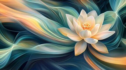 Canvas Print - Water Lily in an Abstract Swirl of Color