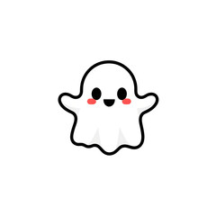 A cute sheet ghost icon logo on white background. Generative AI