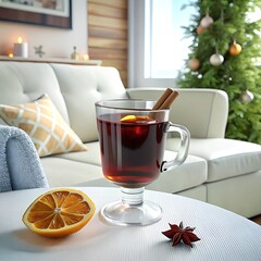 Wall Mural - mulled wine with spices