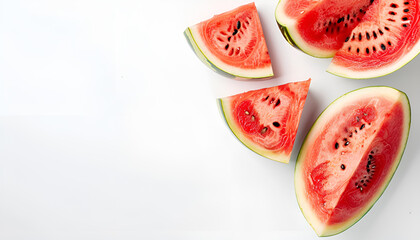 Wall Mural - Ripe striped watermelon isolated on white