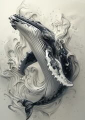 Wall Mural - background with splashes of water