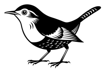 wren silhouette vector illustration