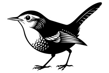 wren silhouette vector illustration