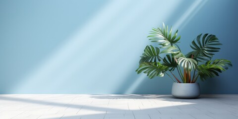 Sticker - Minimalist Interior with a Lush Green Plant