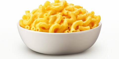 Wall Mural - Delicious Creamy Macaroni and Cheese in a White Bowl