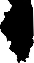 State of Illinois Silhouette Outline Graphic Design with Transparent Background