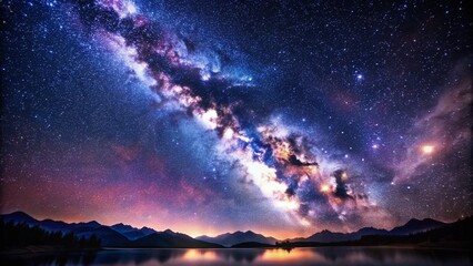 Wall Mural - purple nebula at night