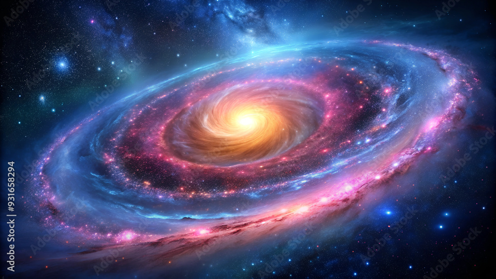 Vibrant Spiral Galaxy in Outer Space Stock Illustration | Adobe Stock