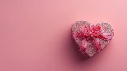 Poster - Pink Heart Shaped Gift Box with Bow