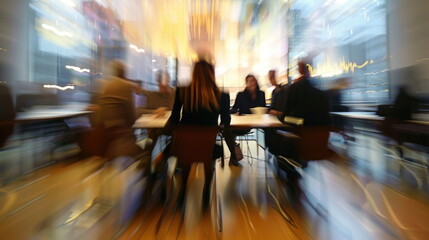 blur people in meeting room