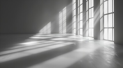 Poster - Gray shadow and light blur abstract background on white wall  from window Dark stripe grey shadows indoor in room  background monochrome shadow overlay effect for backdrop and mockup d : Generative AI