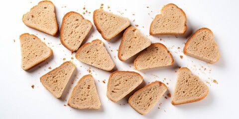 Poster - Sliced Bread on White Background