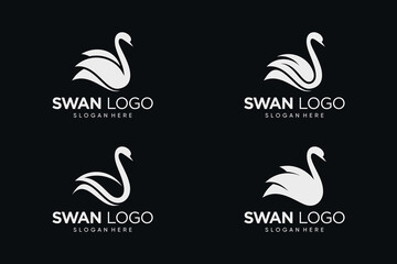 Wall Mural - Swan logo design vector illustration with creative idea