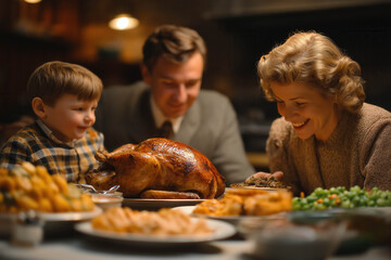 Canvas Print - 1950s Family Dinner