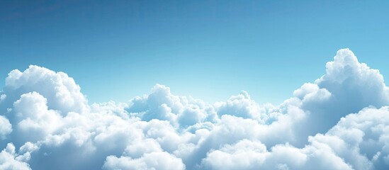 Wall Mural - image of blue sky and white cloud texture for background use. with copy space image. Place for adding text or design