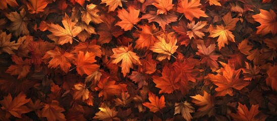 Poster - fall leaves. with copy space image. Place for adding text or design