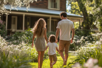 Sticker - Family Playing In Front Yard