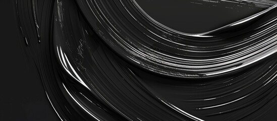 Leinwandbilder - Black curved brushstroke texture background. with copy space image. Place for adding text or design