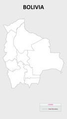 Naklejka na meble Bolivia Map. State map of Bolivia. Administrative map of Bolivia with states names in outline.