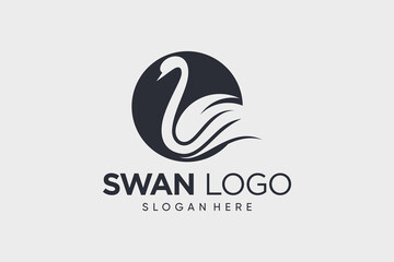 Wall Mural - Swan logo design vector illustration with creative idea