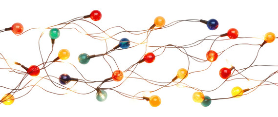 Wall Mural - PNG string lights, transparent background