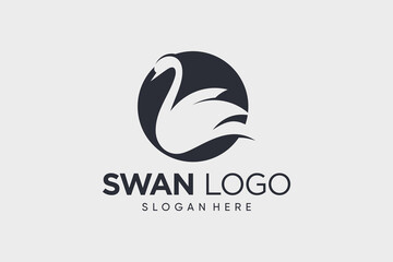 Poster - Swan logo design vector illustration with creative idea