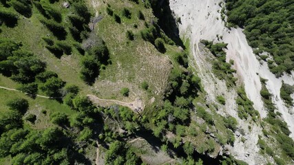 Poster - Aerial view of the Dolomites mountain landscape in Trentino, South Tyrol in Northern Italy, marmolada Glacier, Sassongher, Val Badia