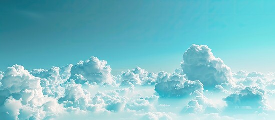 Sticker - Bright blue sky with clouds showcasing the beautiful art of nature and providing copyspace for adding text