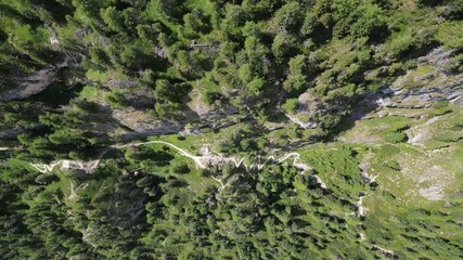 Poster - Aerial view of the Dolomites mountain landscape in Trentino, South Tyrol in Northern Italy, marmolada Glacier, Sassongher, Val Badia