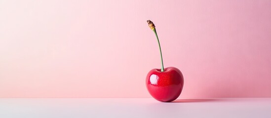 Aufkleber - Copy space Cherry on a pastel background with a minimal design
