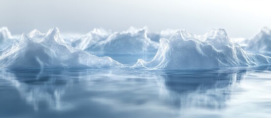 Fototapete - Ice covering the lake s surface. with copy space image. Place for adding text or design