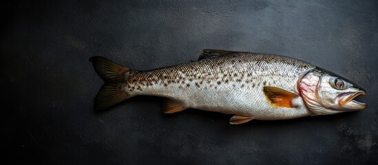 Fototapete - Ayu a freshwater fish prior to cooking. with copy space image. Place for adding text or design