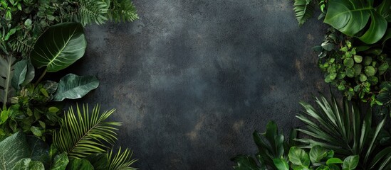 Poster - Chic arrangement of plants and branches featuring a rustic theme Banner includes copyspace