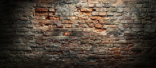 Poster - Textured vintage brick wall offering a distinctive background for design. with copy space image. Place for adding text or design