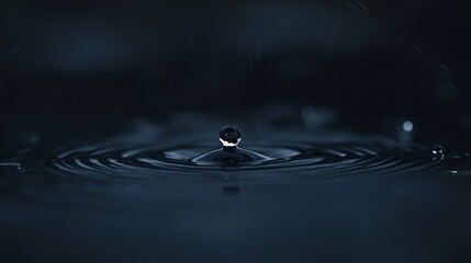 Wall Mural - A single water drop falling into a body of water.