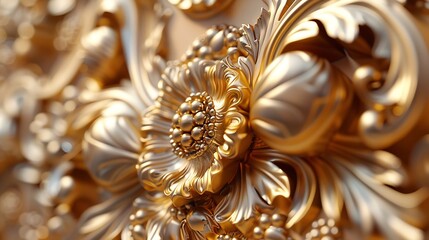 Golden baroque and  ornament elements : Generative AI